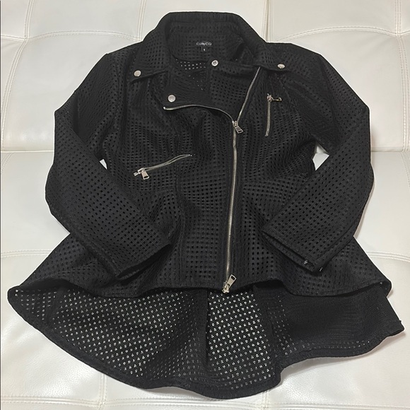 Cq by Cq Black Perforated Women's Jacket - Picture 1 of 3